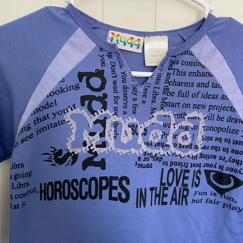 Mudd girl’s purple word patterned sleep shirt — size‎ 8